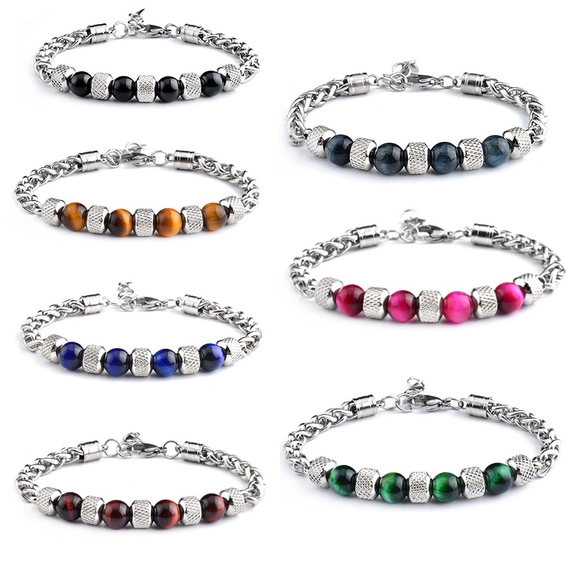(MớI) Vòng Tay DạNg ChuỗI HạT BằNg ThéP Titan