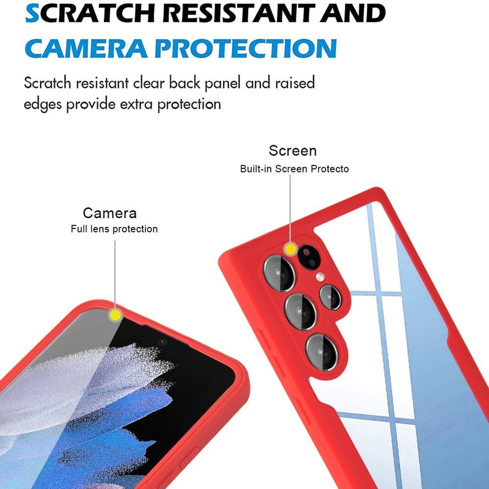 Ốp Điện Thoại Trong Suốt Bảo Vệ 360 Độ + Miếng Dán Màn Hình Trước Sau Cho Samsung S23 Ultra S23 Plus S23Plus A54 A14 5G