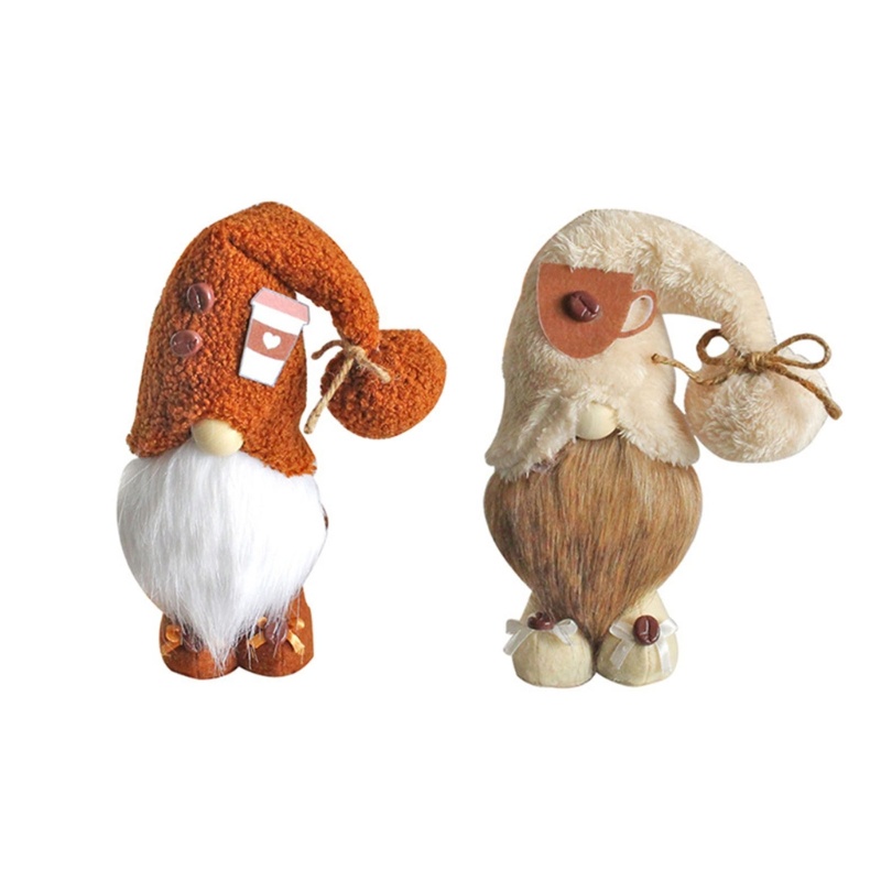 Set 2 Tượng Gnome Cà Phê Đứng Để Trang Trí