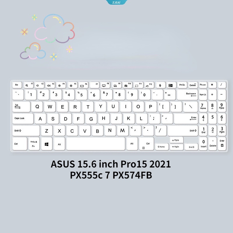 Miếng Dán Bảo Vệ Bàn Phím Laptop ASUS 15.6 inch Break Pro15 2021 ZX555c Break 7 PX574FB Bằng Silicon Chống Bụi