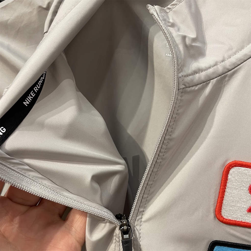 AIR JORDAN Áo Khoác Thể Thao 100% polyester Thêu Họa Tiết Chống Gió Cổ Đứng Cho Nam