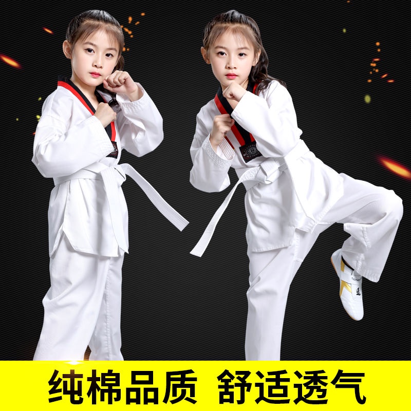 Bộ Quần Áo Tập Võ Taekwondo Vải Cotton Thời Trang Hè Thu Cho Người Mới Bắt Đầu