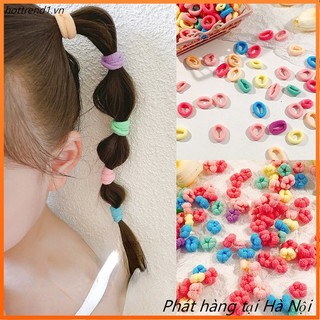 Set 100 Dây Buộc Tóc Dây Thun Cột Tóc Nhiều Màu