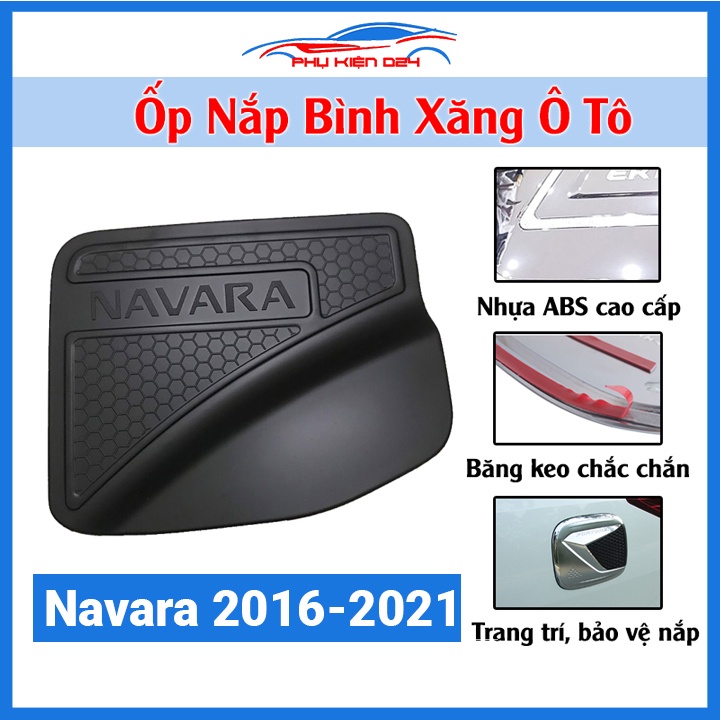 Ốp nắp bình xăng ô tô Navara 2016-2021 Nhựa Đen