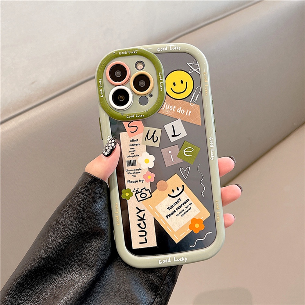Ốp Điện Thoại TPU Mềm Trong Suốt Họa Tiết Mặt Cười Chống Sốc Chống Bụi Cho IPhone 11 12 13 14 Pro Max
