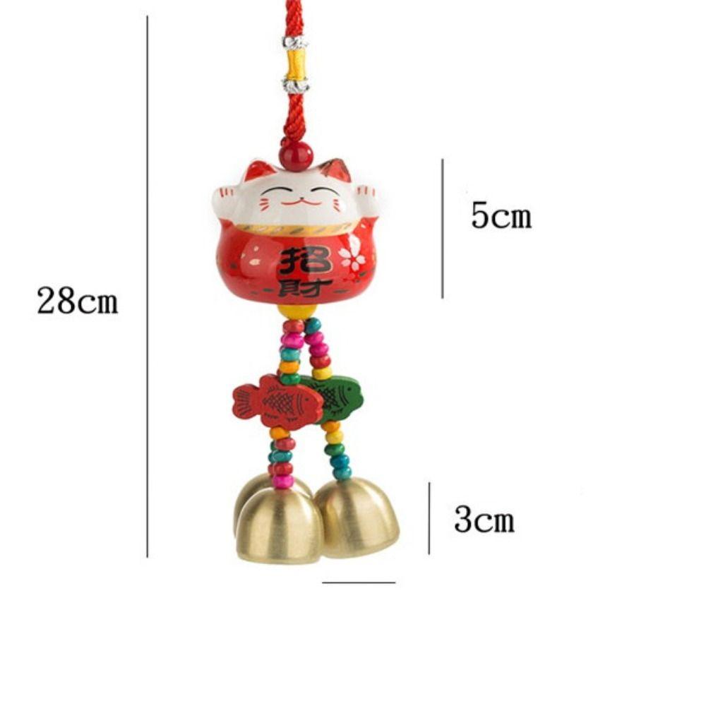 Móc Khóa Hình Mèo May Mắn Thời Trang Sáng Tạo Trang Trí Gương Chiếu Hậu Xe Hơi