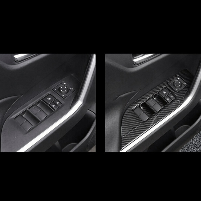 Miếng Dán Trang Trí Bảng Điều Khiển Cửa Sổ Xe Hơi Họa Tiết Sợi Carbon Sang Trọng Cho Toyota RAV4 2019 2020