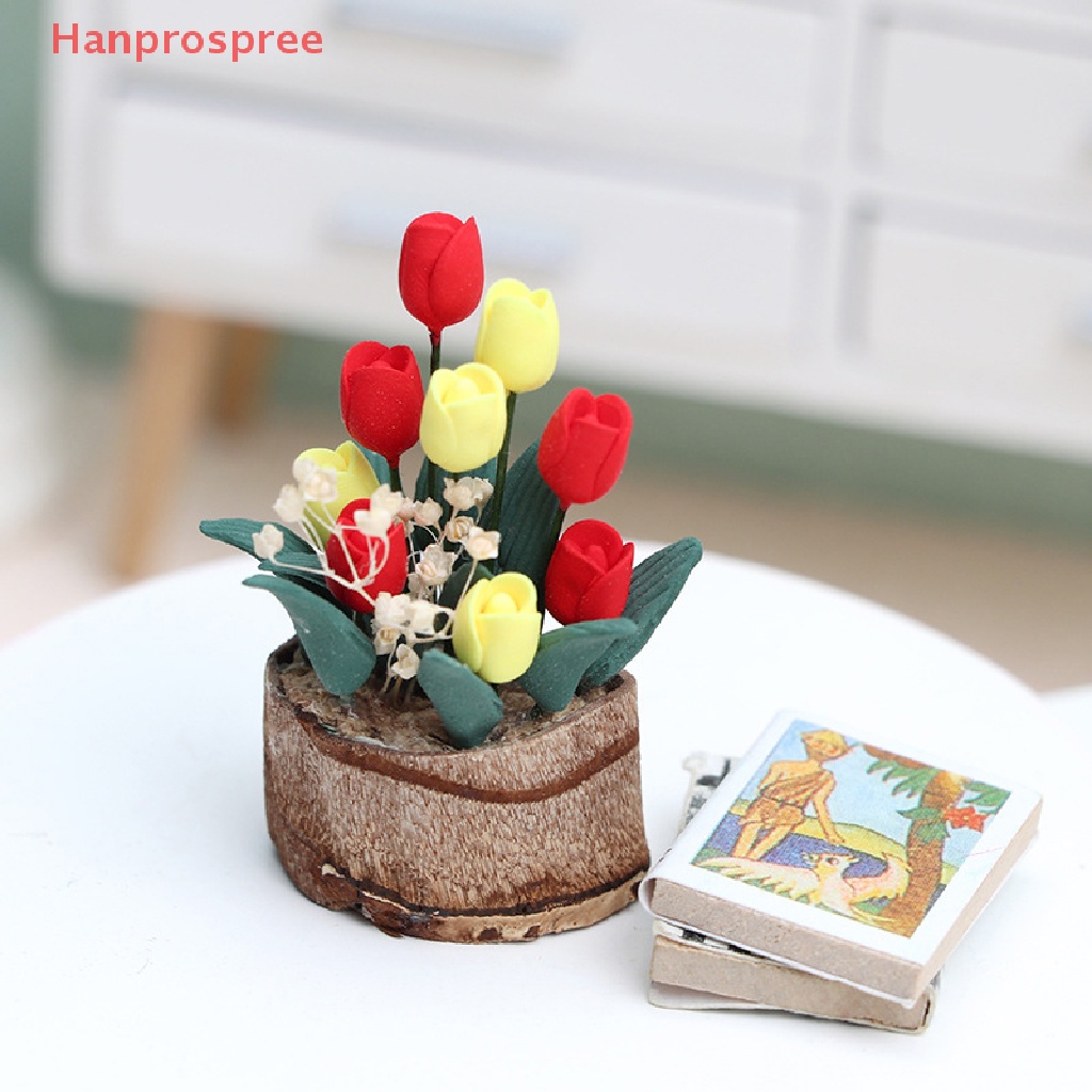 Mô Hình Hoa Tulip Mini Tỉ Lệ 1: 12 Trang Trí Sân Vườn Nhà Búp Bê