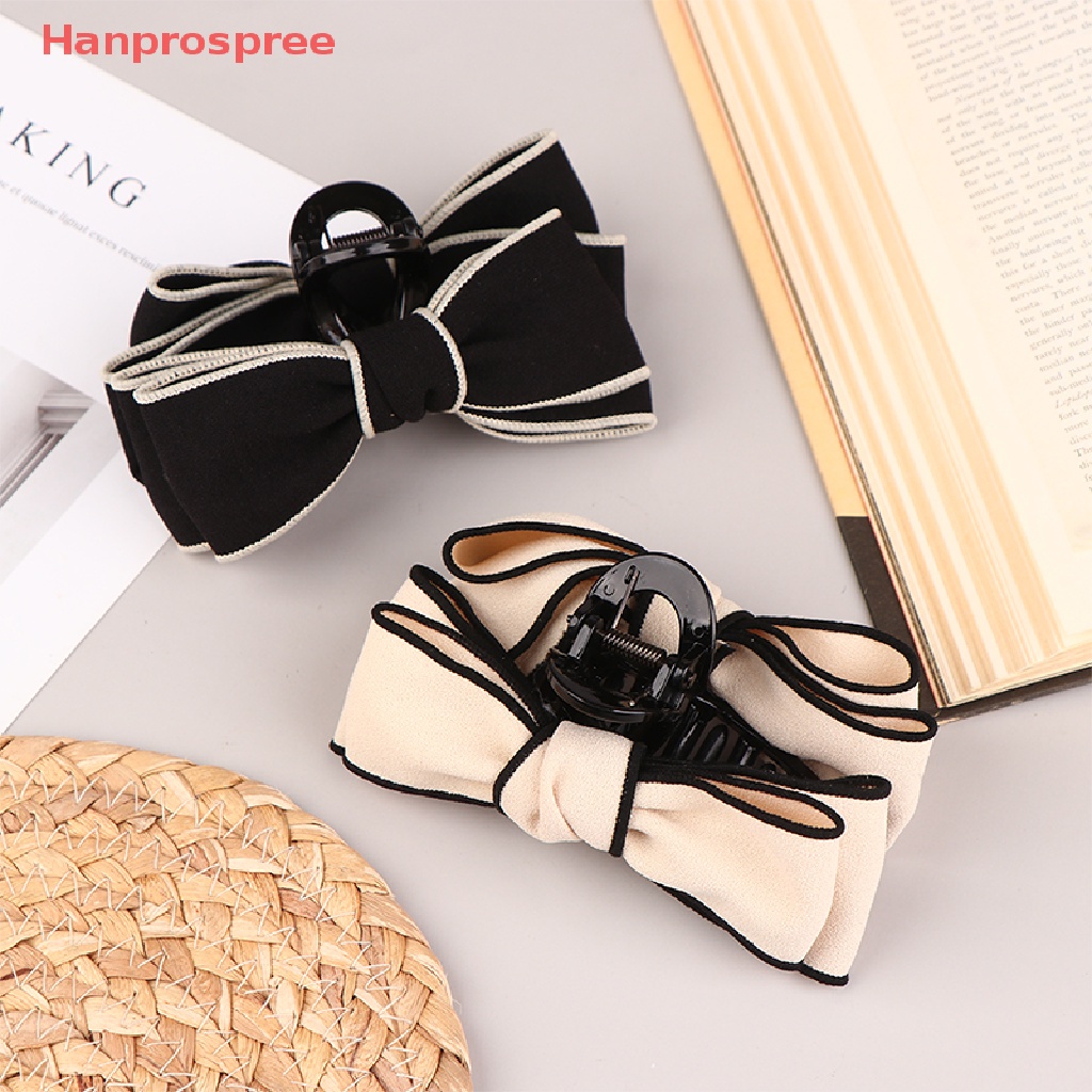 Kẹp Càng Cua Lớn Màu Trắng Đen Thanh Lịch Tối Giản Cho Nữ