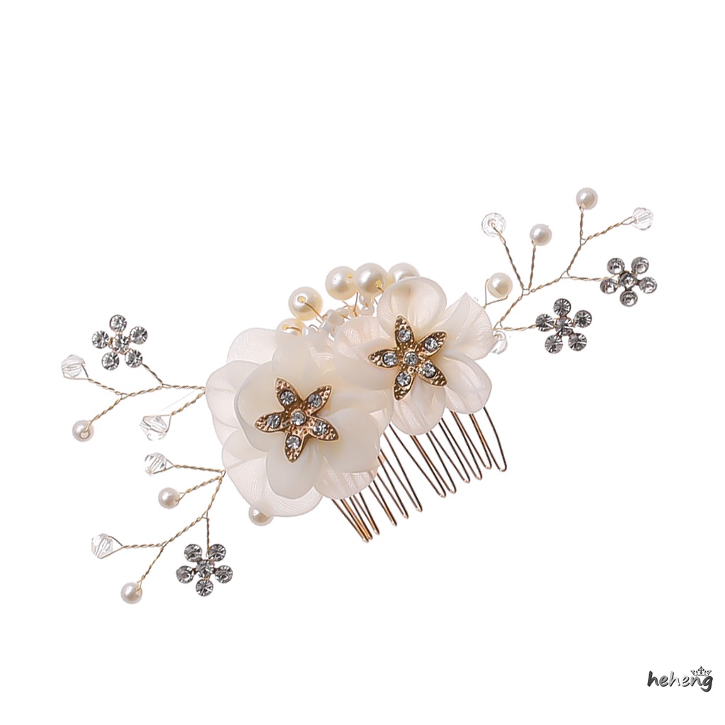 Lược Cài Tóc Đính Hoa Tạo Kiểu Tóc Cho Phù Dâu