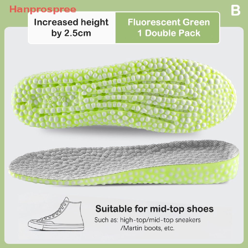 1 Cặp Đế Lót Giày Chạy Bộ Tăng Chiều Cao Bằng Memory Foam Thoáng Khí Thoải Mái Cho Nam Và Nữ