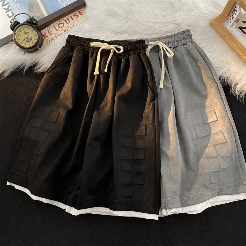 Quần Short Thể Thao Giả Hai Lớp Phong Cách Đường Phố Mùa Hè Cho Nam