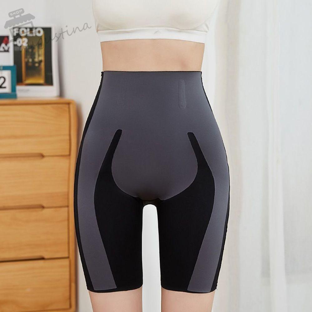 AUGUSTINA Quần lót ôm dáng bằng lụa lạnh không đường may lưng cao quyến rũ cho nữ tập yoga