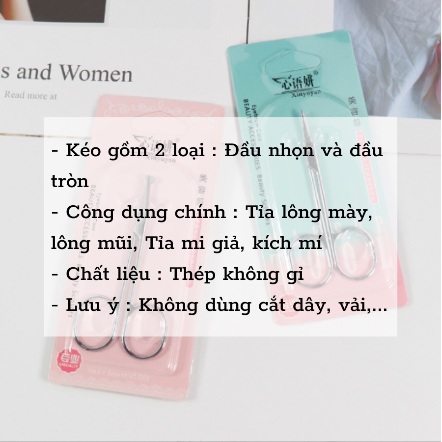 PVN48104 Kéo Cắt Tỉa Lông Mày, Lông Mũi Mini Tiện Lợi T8