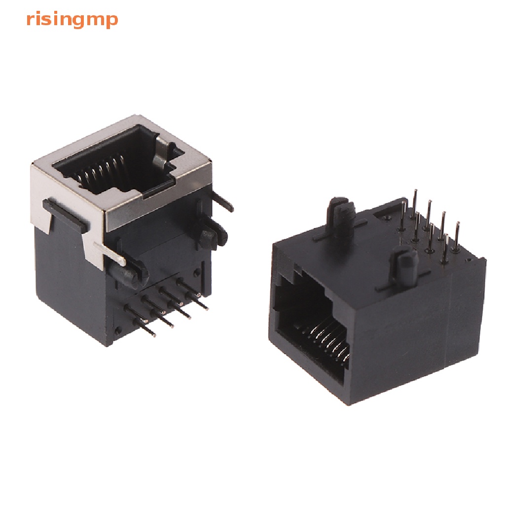 Bộ 10 Đầu Nối Dây Điện 8 Pin PCB RJ45 8P8C