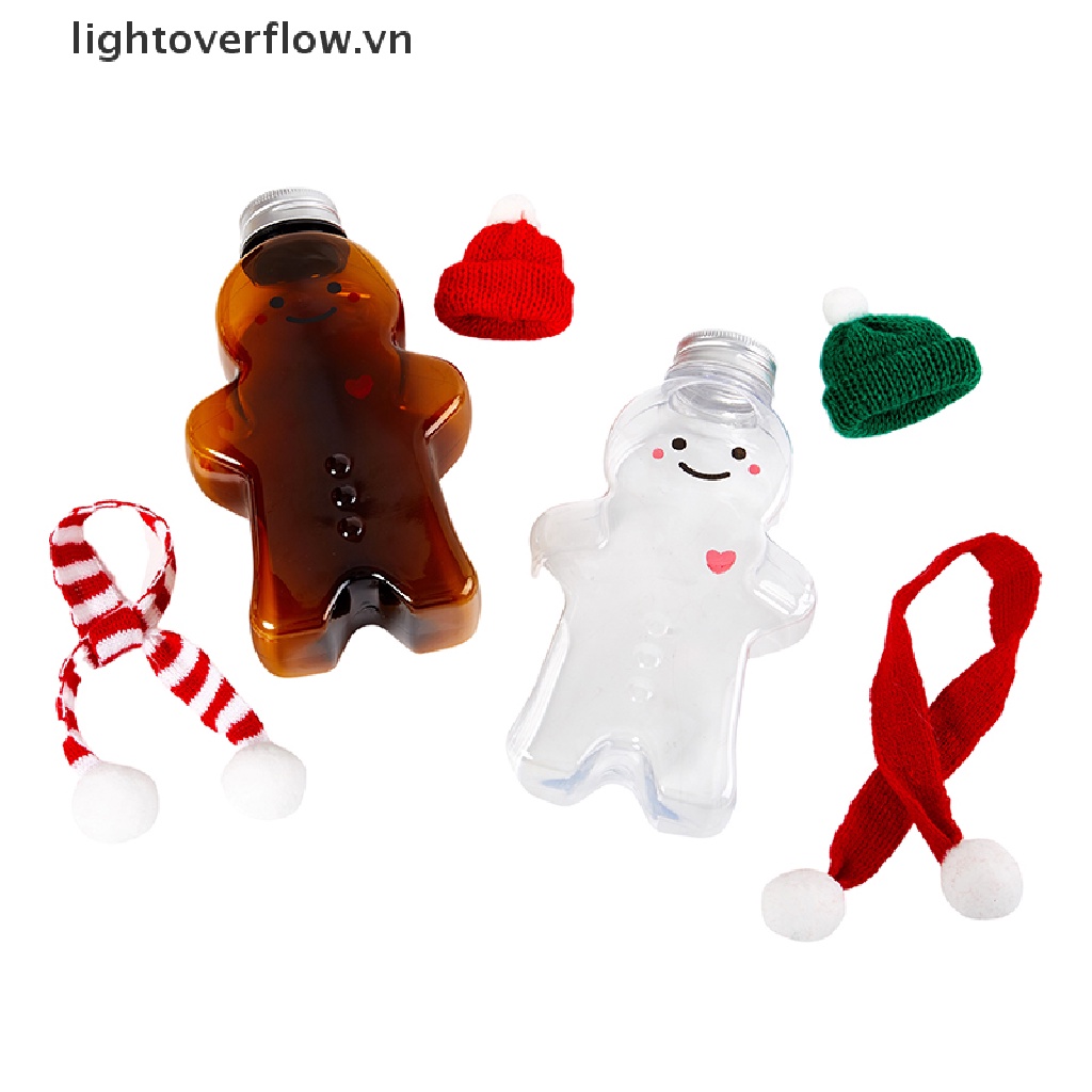 Bình Nước Nhựa Hình Bánh Gừng / Gấu 500ML Trang Trí Giáng Sinh