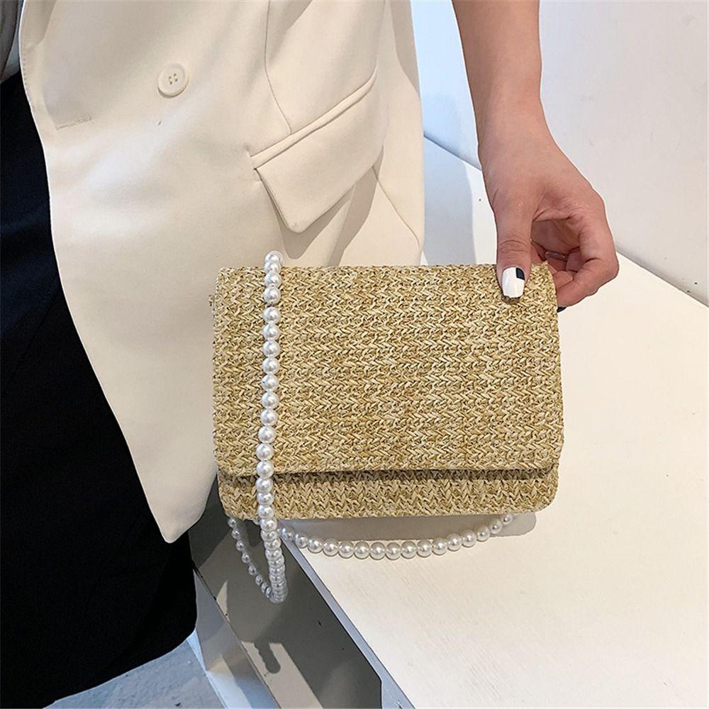 KAREN Small Bag Casual Summer Straw Solid Color Shoulder Bags