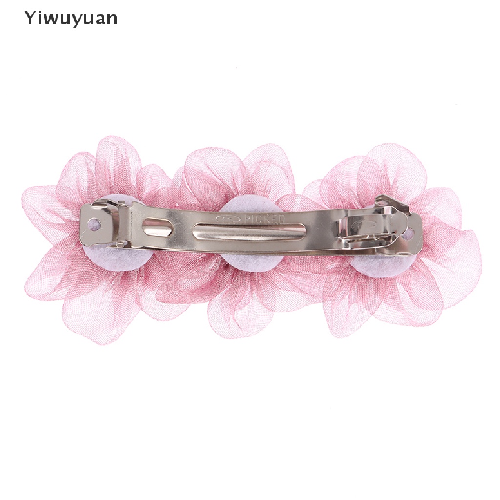 Kẹp Tóc Hình Hoa Trà Đính Ngọc Trai Màu Trắng Hồng Thanh Lịch Kiểu Hàn Quốc < Yiwuyuan >