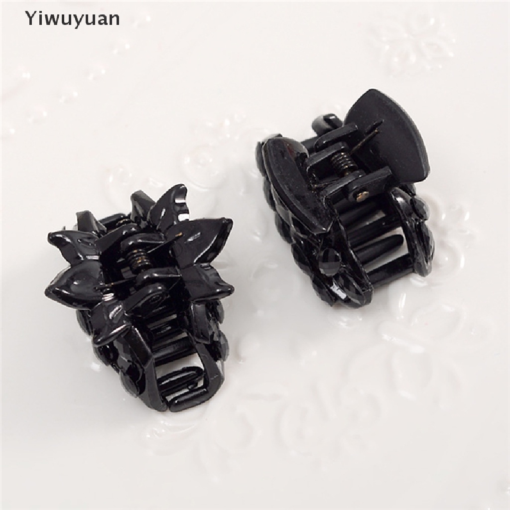 < Yiwuyuan > Bộ 10 Kẹp Tóc Nhựa Nhỏ Màu Đen Thời Trang Đang Bán Chạy