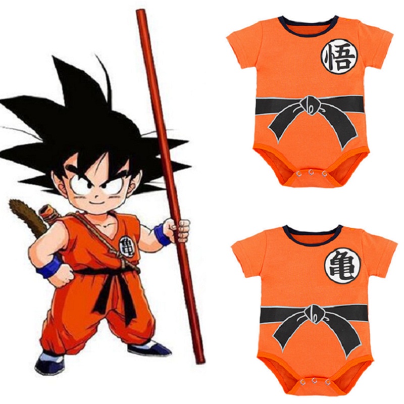 Bộ Áo Liền Quần Họa Tiết Hoạt Hình Goku Cho Bé Sơ Sinh 70-100cm UBZ4