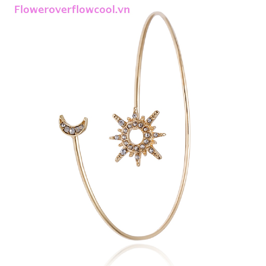 Vòng Đeo Cánh Tay Mở Hình Học / Ngôi Sao / Mặt Trăng Đính Đá Zircon Thời Trang Có Thể Điều Chỉnh Cho Nữ