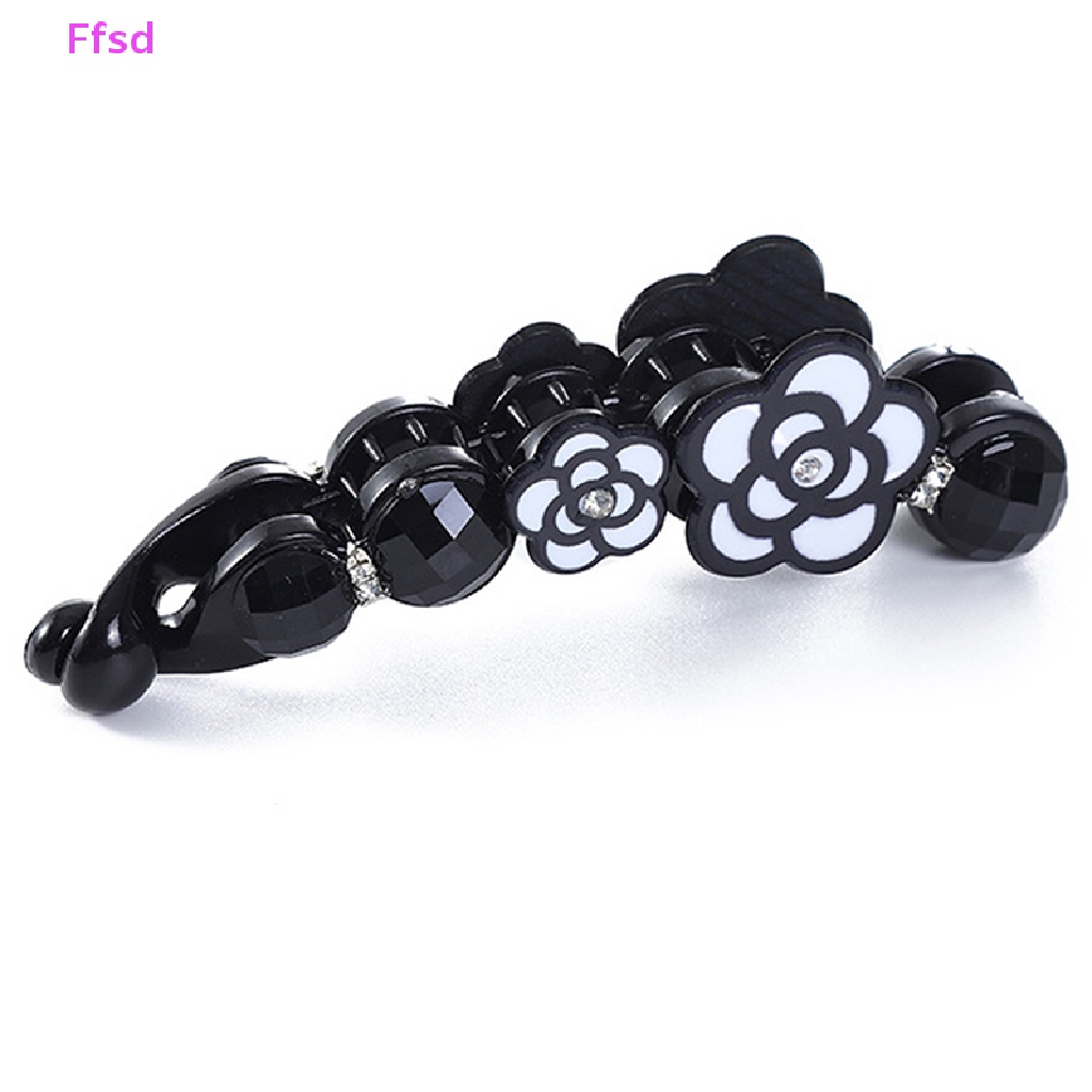 1 Kẹp Tóc Đuôi Ngựa Đính Hoa Trà Và Ngọc Trai Thanh Lịch Cho Nữ