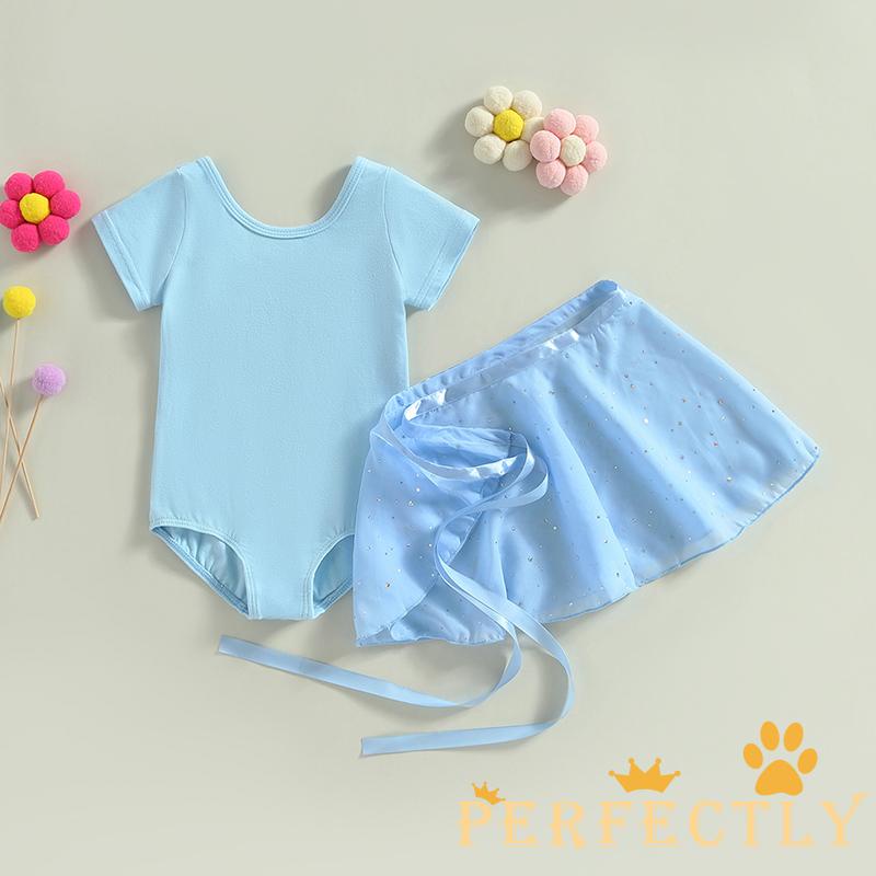 Đầm Múa Ba Lê Ngắn Tay Cổ Tròn Cho Bé Gái