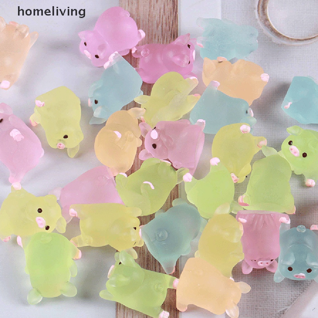 Bộ 10 Chú Heo Bằng Nhựa Dễ Thương Dùng Trang Trí Điện Thoại Sổ Tay DIY
