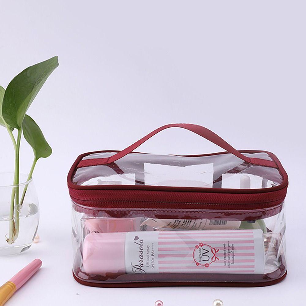 Túi Đựng Mỹ Phẩm Trong Suốt Bằng PVC Có Khóa Kéo Tiện Dụng Ốp