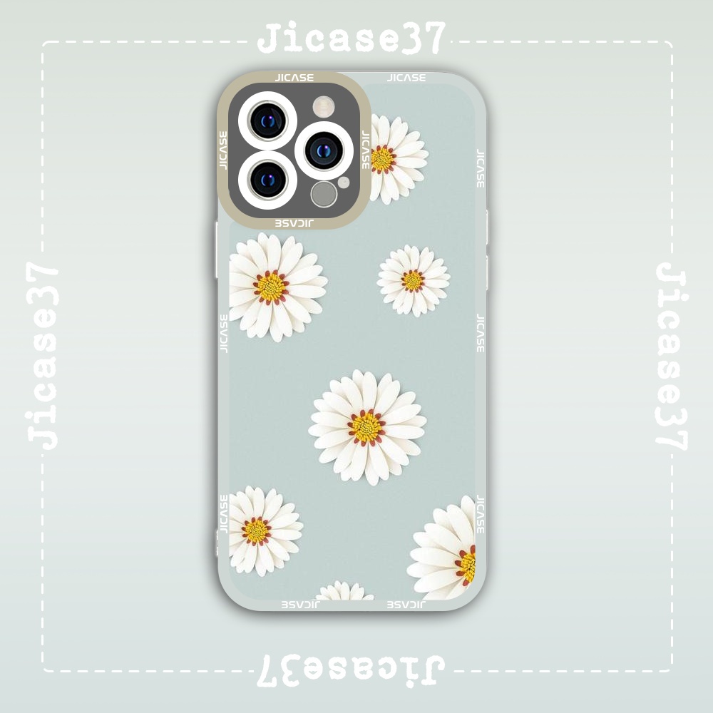 Ốp lưng iphone cạnh vuông Jicase Hoa Cúc Daisy Flower Collage Aesthetic