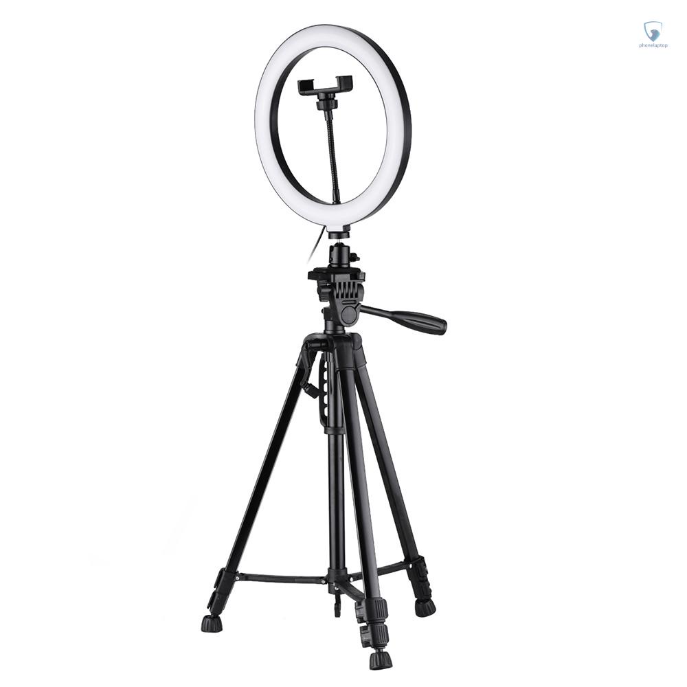 Vòng Đèn LED Andoer 10inch 2800K-5700K 3 Màu Kèm Giá Đỡ Ba Chân Có Thể Điều Chỉnh Độ Sáng Hỗ Trợ Quay Video / Trang Điểm / Live Stream