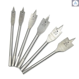 6Pcs Wood Flat Drill Sets 10mm-25mm Steel Woodworking Spade Drill Bits Hex Shank Flat Drill Hole Puncher Sets Woodworking Tool