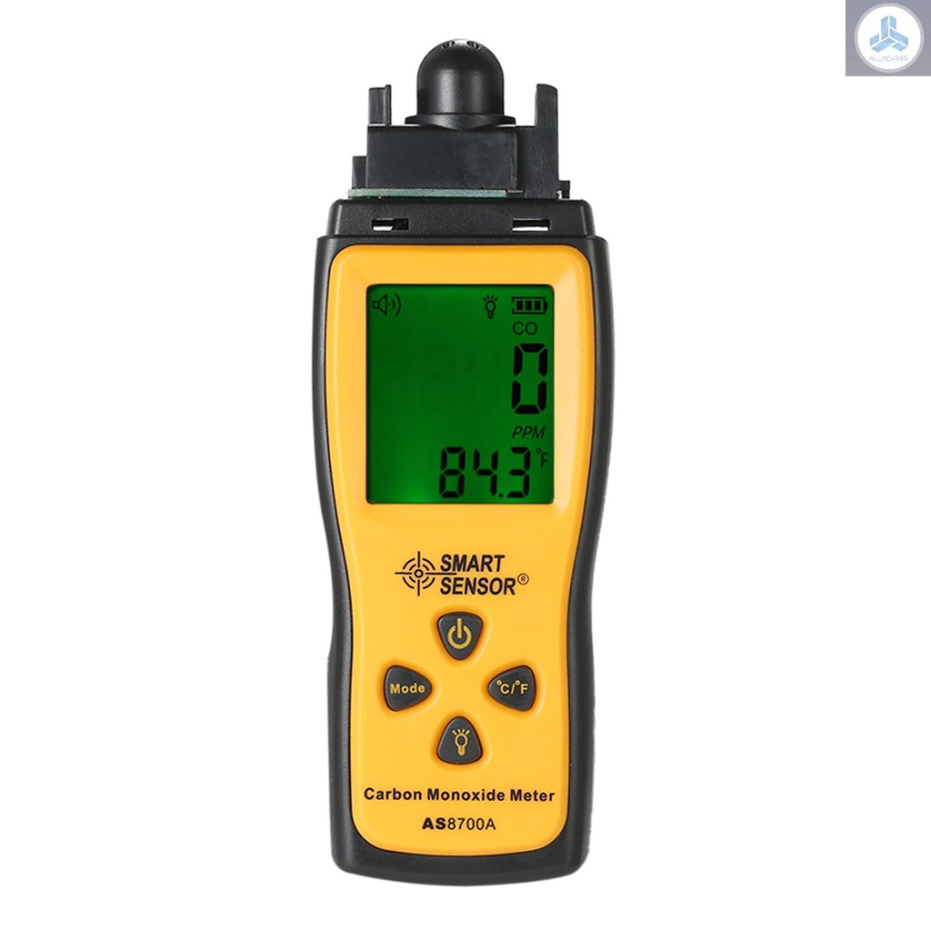 SMART SENSOR Handheld Carbon Monoxide Meter with High Precision CO Gas Tester Monitor Detector Gauge LCD Display Sound and Light Alarm 0-1000ppm
