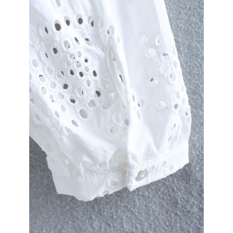 Đầm Cotton 24 Móc Xòe Thêu Hoa Phong Cách Zara 4387 / 022