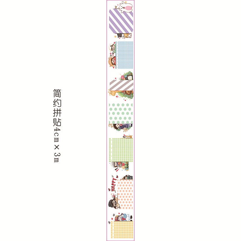 Băng Keo Washi Hình Nhân Vật Dễ Thương Trang Trí Sổ Tay