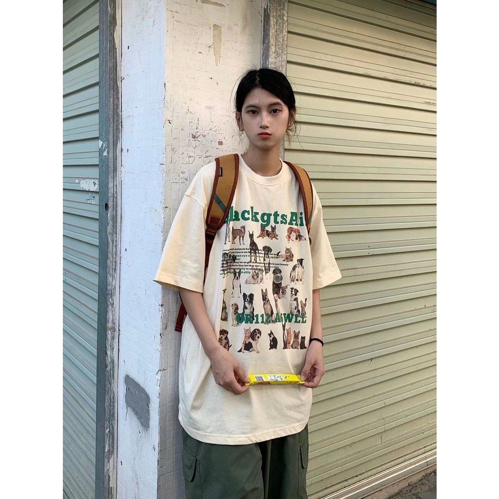 Áo Thun 100% cotton Màu Trắng Dáng Rộng In Họa Tiết Thời Trang Mùa Hè Hàng Mới 5056