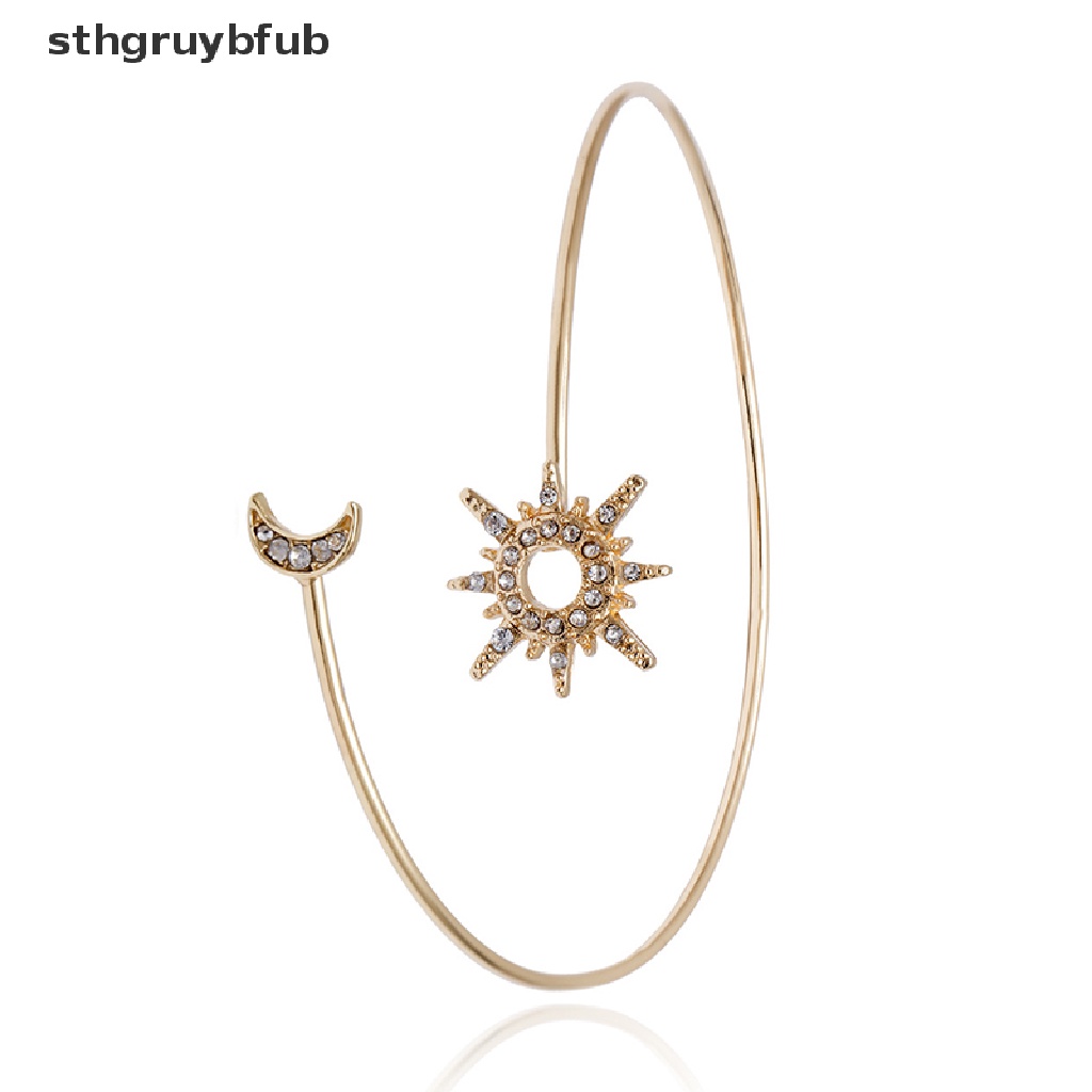 Vòng Đeo Bắp Tay Đính Đá Zircon Hình Ngôi Sao Mặt Trăng Đơn Giản