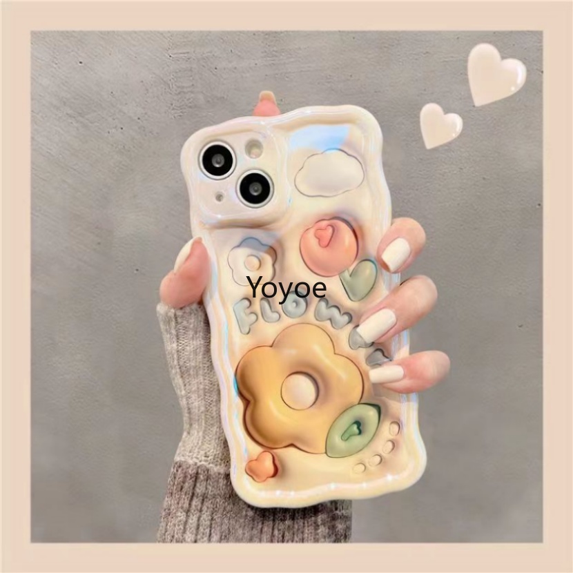 Ốp Điện Thoại Silicon Mềm Trong Suốt Họa Tiết Hoa / Thỏ 3D Chống Sốc Cho iPhone 14 13 12 11 Pro Max X XS XR 7 8 Plus SE