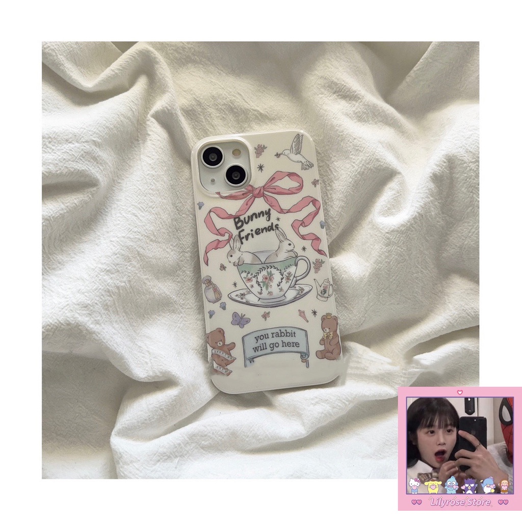 Ốp Điện Thoại Hình Thỏ Alice Xinh Xắn Cho iPhone 12 13 11 14 Pro Max