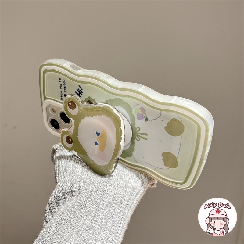 Ốp Điện Thoại TPU Mềm Chống Mồ Hôi Hình Chú Ếch Xanh Có Giá Đỡ Cho Iphone 14 Pro Max 11 12 11 Pro Max X XS