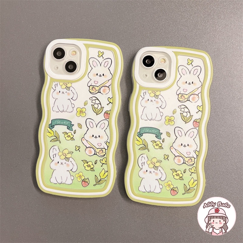 Ốp Điện Thoại TPU Mềm Chống Mồ Hôi In Hình Thỏ Trắng Có Giá Đỡ Cho Iphone 14 Pro Max 11 12 11 Pro Max X XS