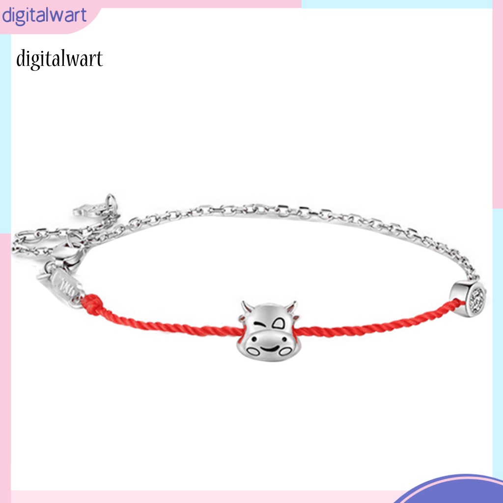 Kỹ Thuật Số| Vòng Tay Bện Dây Đỏ Thiết Kế Gia Súc Có Thể Điều Chỉnh Thời Trang Cho Nữ