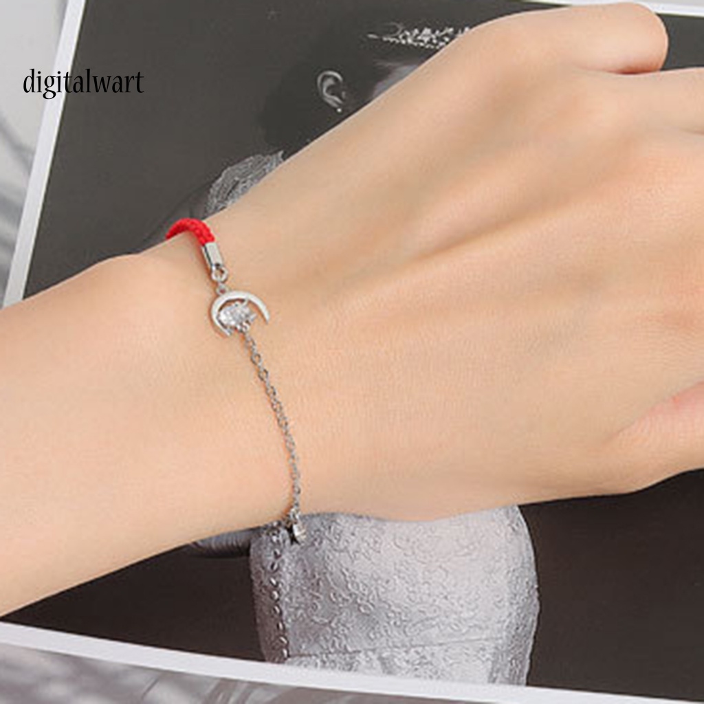 Kỹ Thuật Số| Vòng Tay Bện Dây Đỏ Thiết Kế Gia Súc Có Thể Điều Chỉnh Thời Trang Cho Nữ