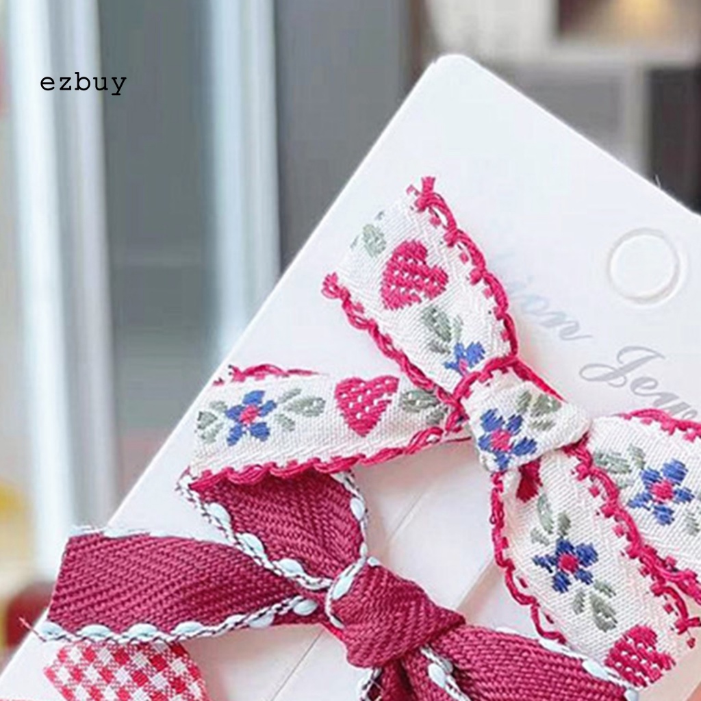 Kẹp Tóc Nơ In Hoa Dễ Thương Thoáng Khí Cho Bé Gái