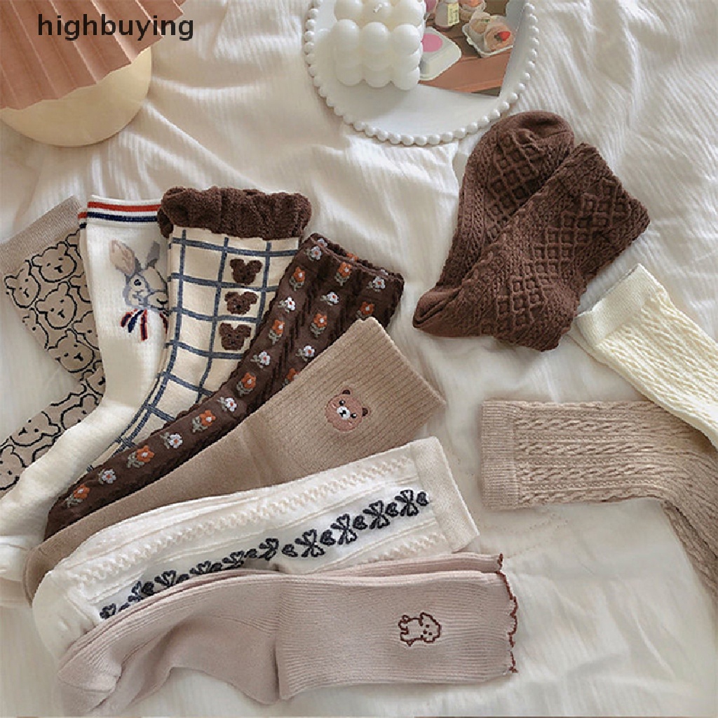 Đôi Vớ cotton In HìNh Chú GấU Dễ Thương ThờI Trang Cho Nữ