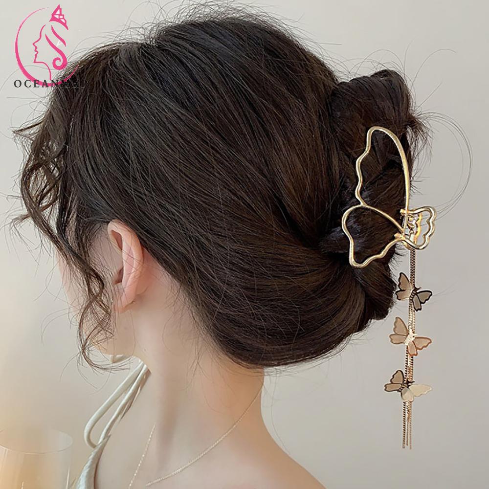 Kẹp Tóc Hình Bướm Bằng Hợp Kim Phong Cách Hàn Quốc Cổ Điển Cho Nữ