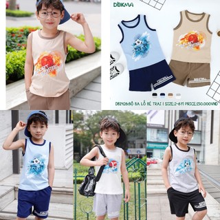 Bộ ba lỗ bé trai thể thao cotton Dokma DB1426