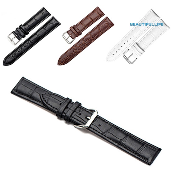 Dây Đeo Đồng Hồ Unisex Giả Da Màu Đen / Nâu