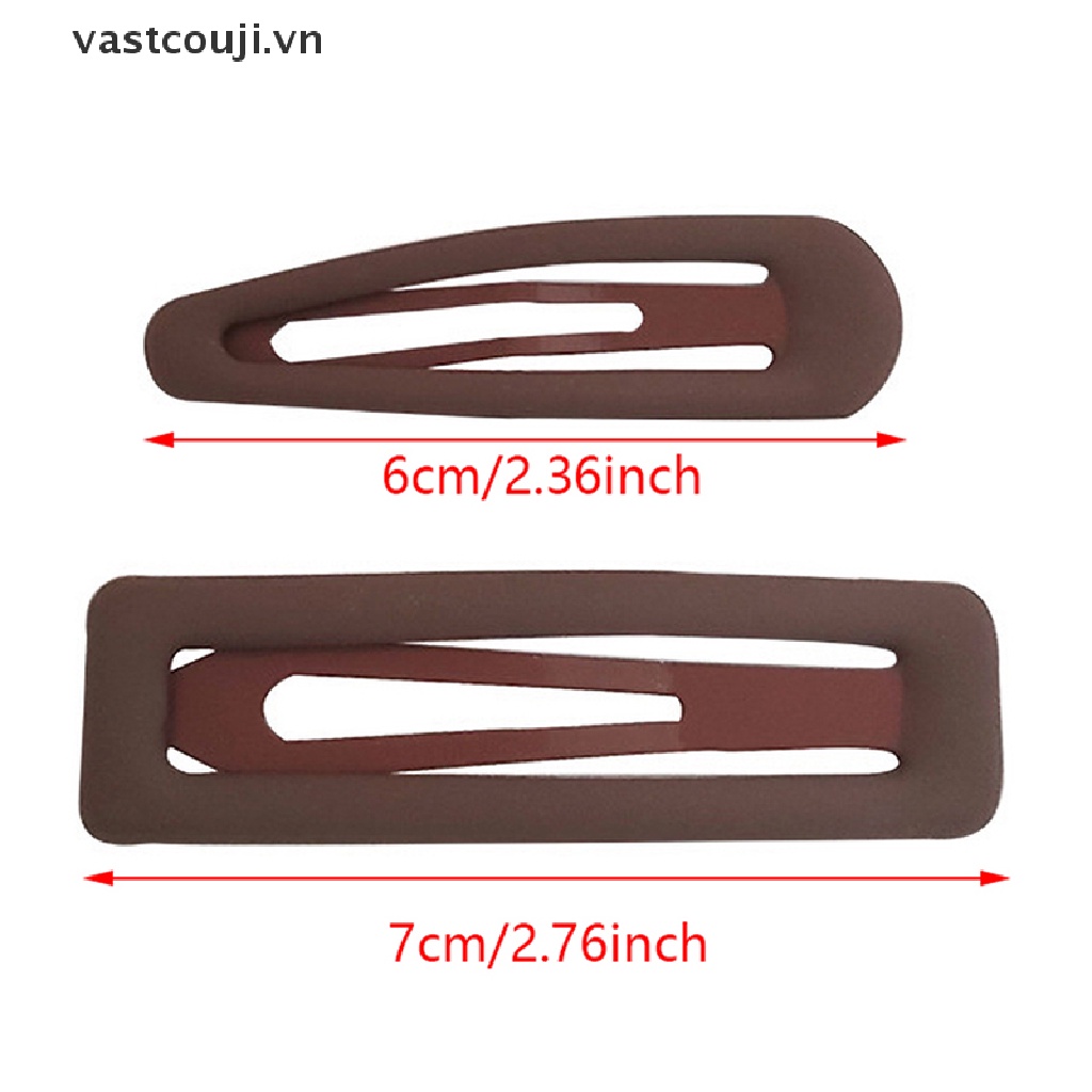 Set 3 Kẹp Tóc Nữ Màu Cà Phê Họa Tiết Hình Học Thời Trang