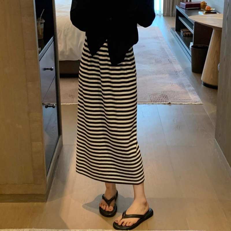 COZOK Chân Váy Dệt Kim Lưng Cao Thời Trang Xinh Xắn Cá Tính